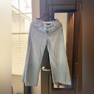 Uniqlo Women's Sky Blue Wide Leg Jeans